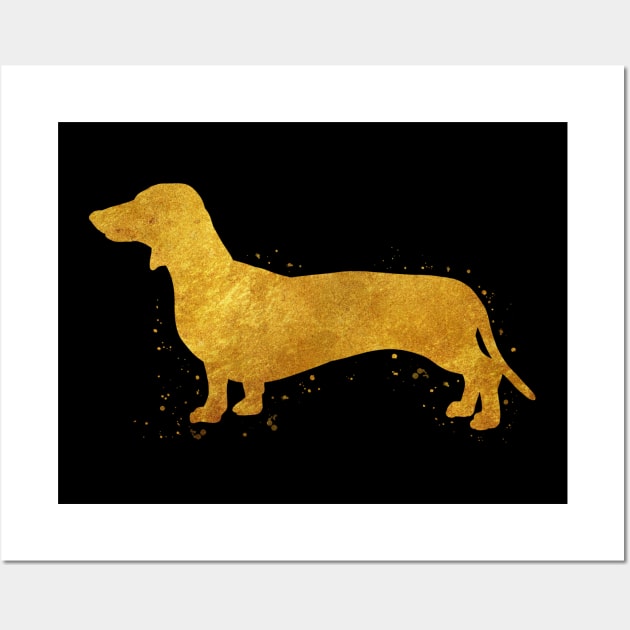 Dachshund dog golden art Wall Art by Yahya Art